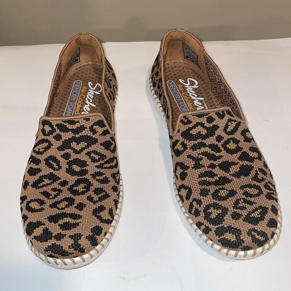 Skechers Shoes - Skechers Air-Cooled Memory Foam Leopard Print Flats Size 5